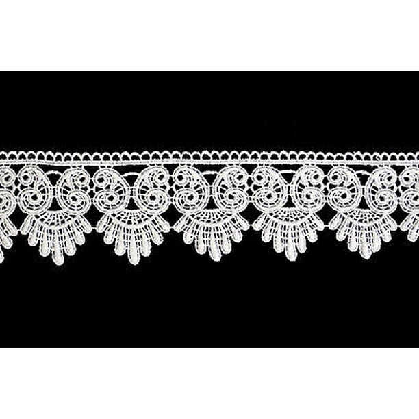 Lily 3.5" White and Ivory Guipure Venise Bridal Accessory DIY  Lace Trim By Yard